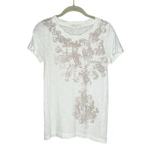 J. Crew 100% Cotton Slub Knit Sequin Tee size Small
